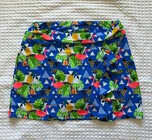 Tzu Tzu Flamingo Pineapple Tropical Print Ruffle Golf Skort Size M
